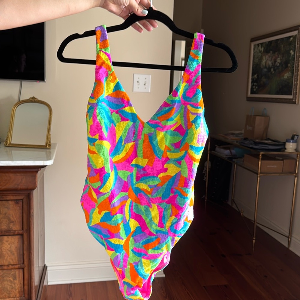 Show me your mumu size large one piece multicolor swimsuit